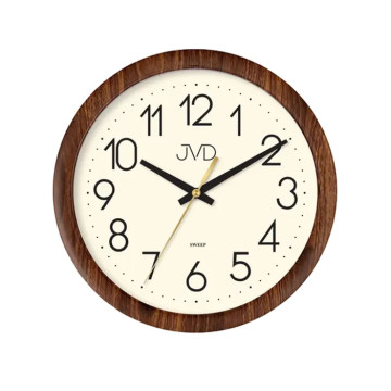 Nástenné hodiny JVD H608.3 – s tichým chodom a dizajnom tmavého dreva (22 cm) Nástenné hodiny JVD H608.3 – s tichým chodom a dizajnom tmavého dreva (22 cm)